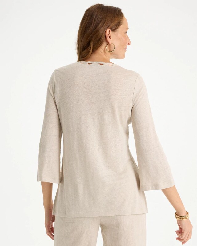 Embroidered Linen Tee - image 3